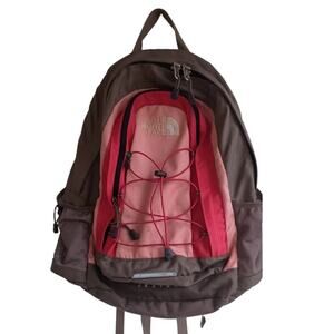 The North Face Jester Backpack Commuter Bag Flexvent Hiking Brown Coral And Pink